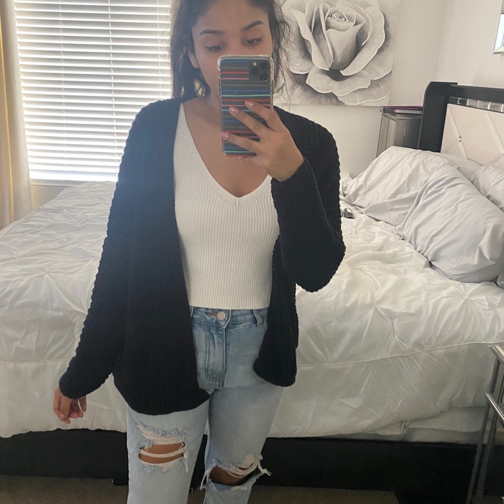 Black cardigan